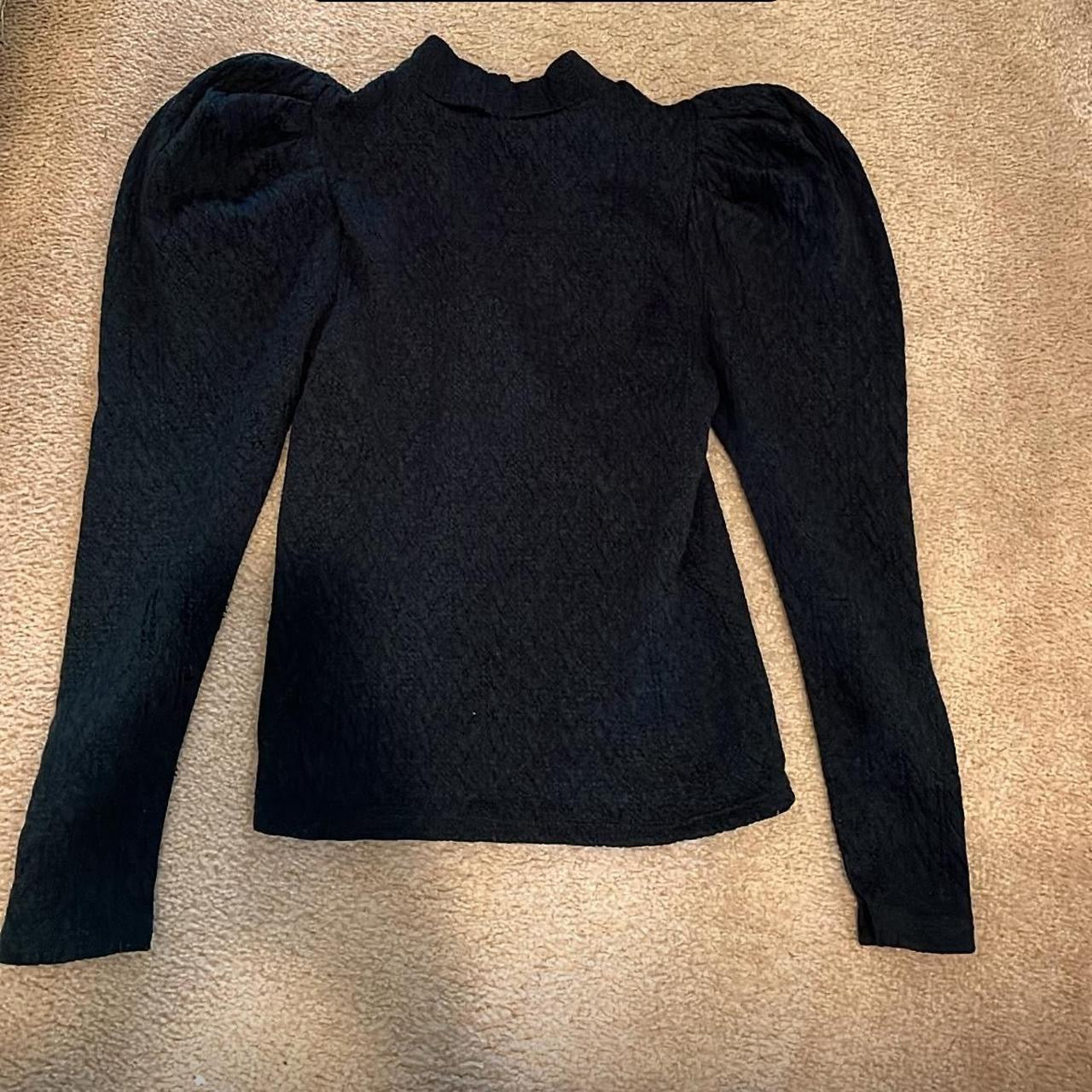 Dark green knit blouse