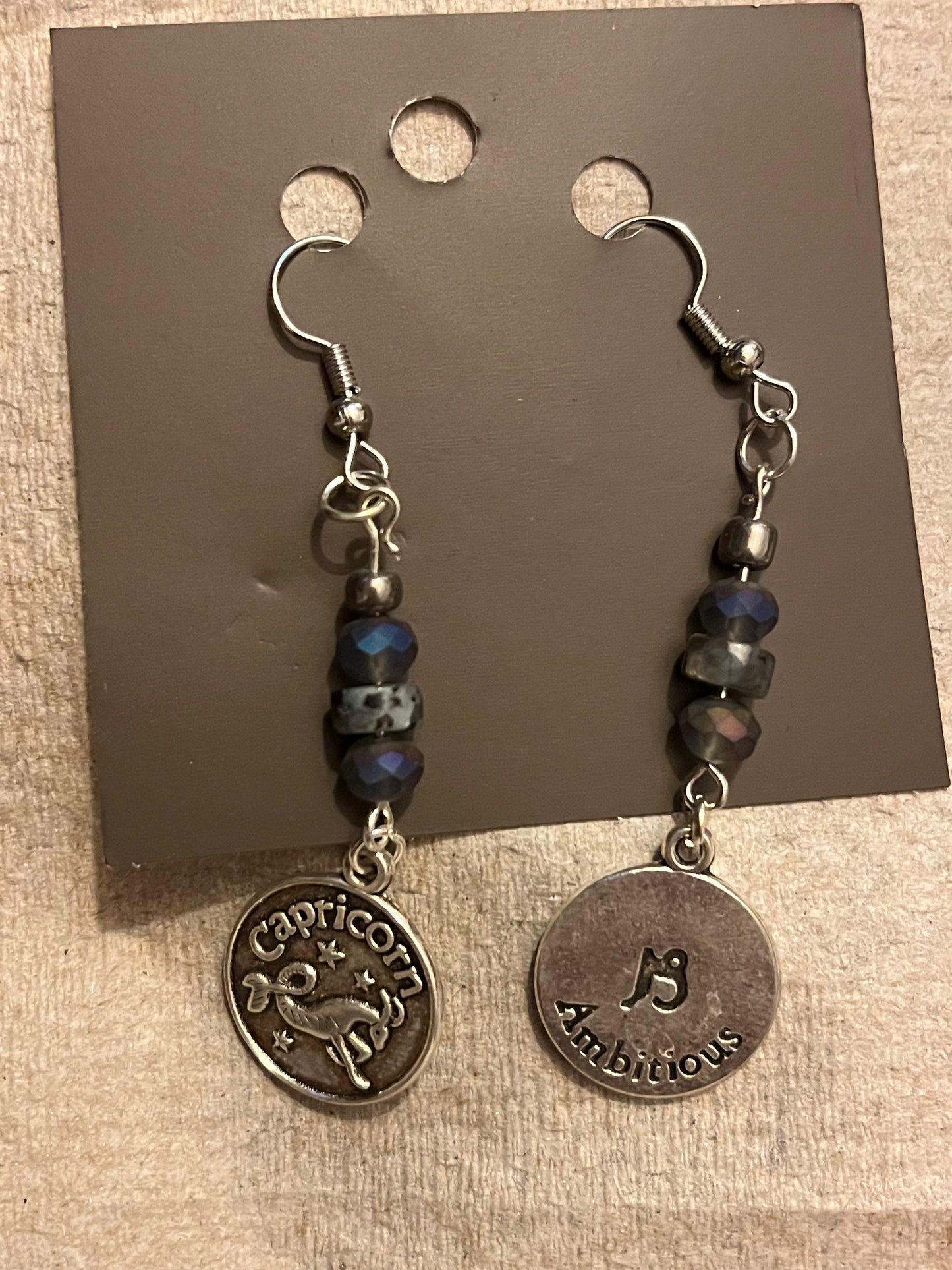 Capricorn zodiac earrings