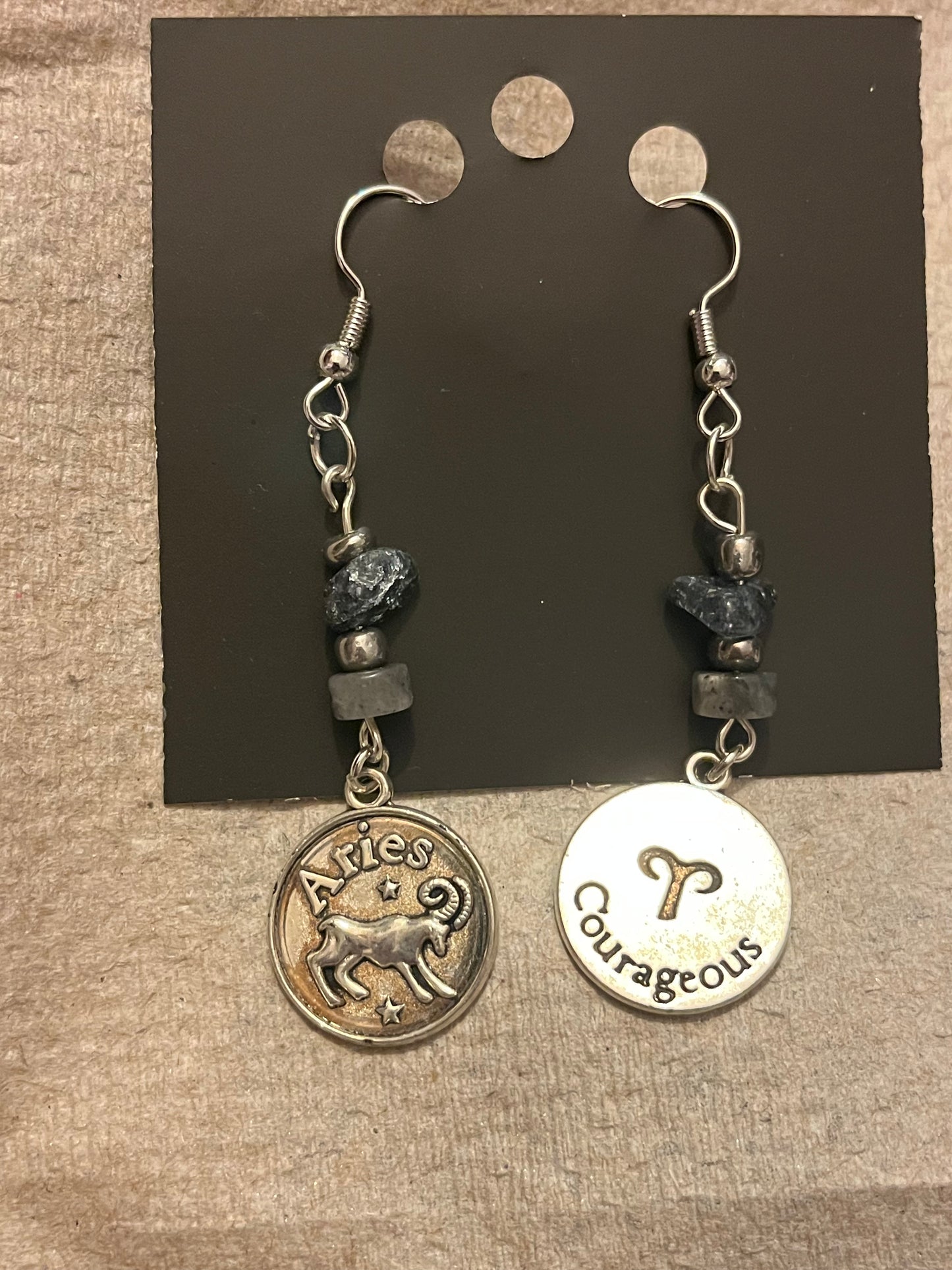Aries zodiac earrings