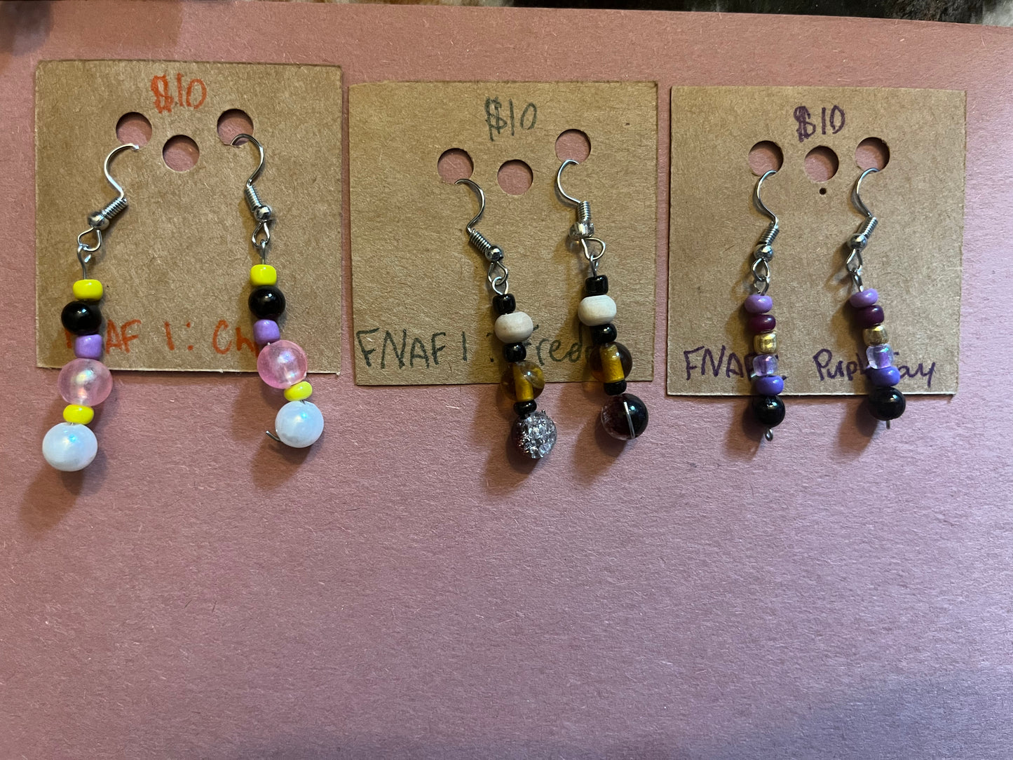 FNAF 1 themed earrings