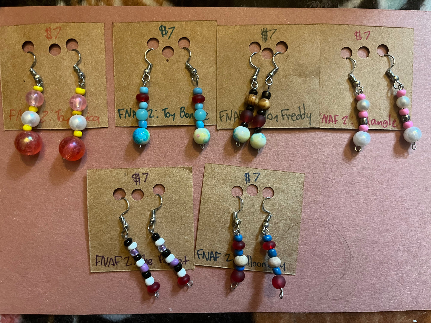 FNAF 2 themed earrings
