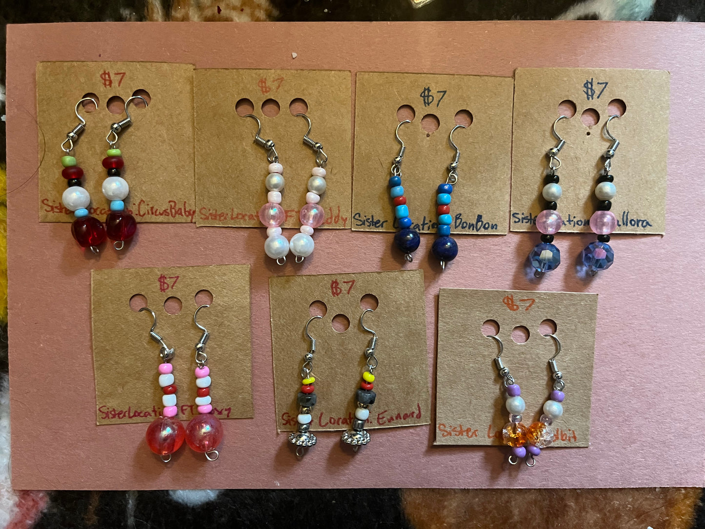 FNAF: Sister Location themed earrings