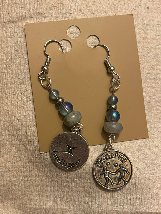 Gemini zodiac earrings