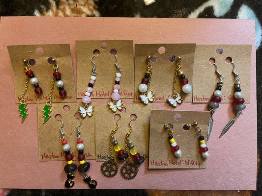 Hazbin Hotel themed earrings