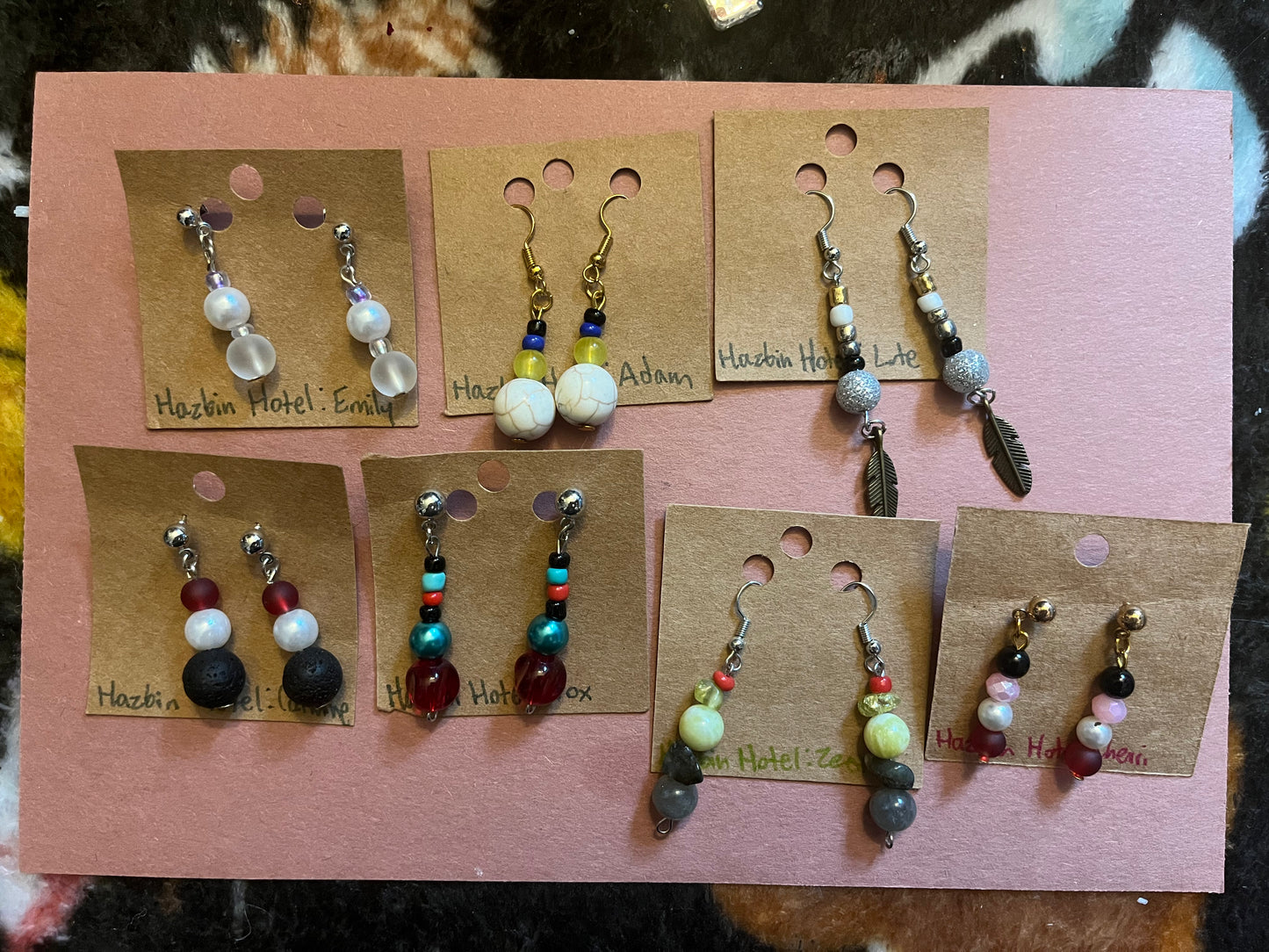 Hazbin Hotel themed earrings