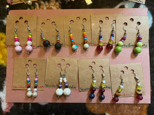 Security Breach themed earrings