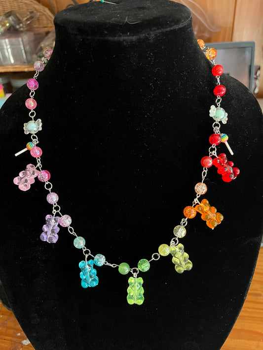 Rainbow candy/candi necklace