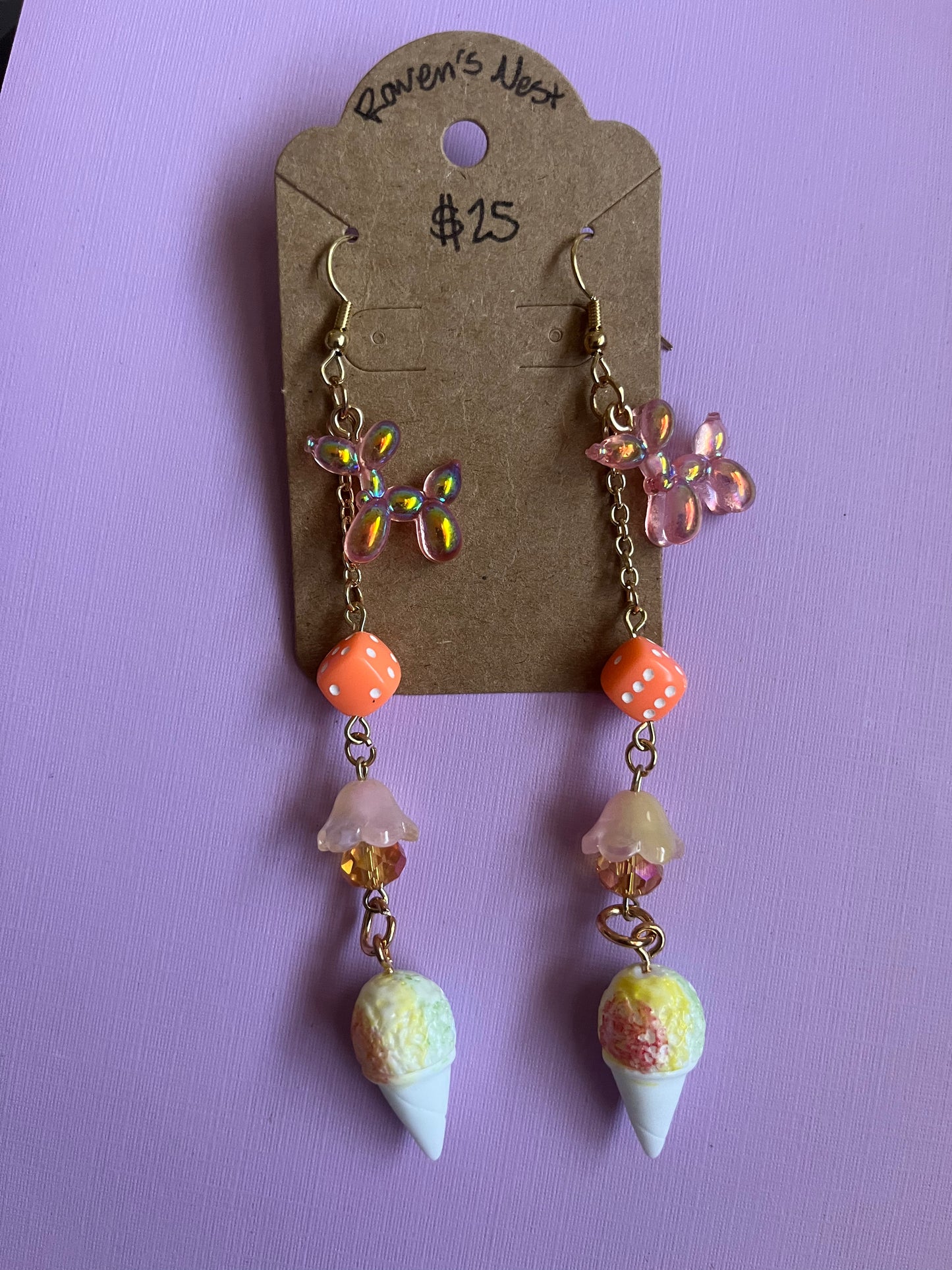 Orange candy circus earrings
