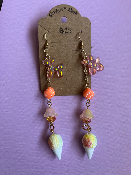 Orange candy circus earrings