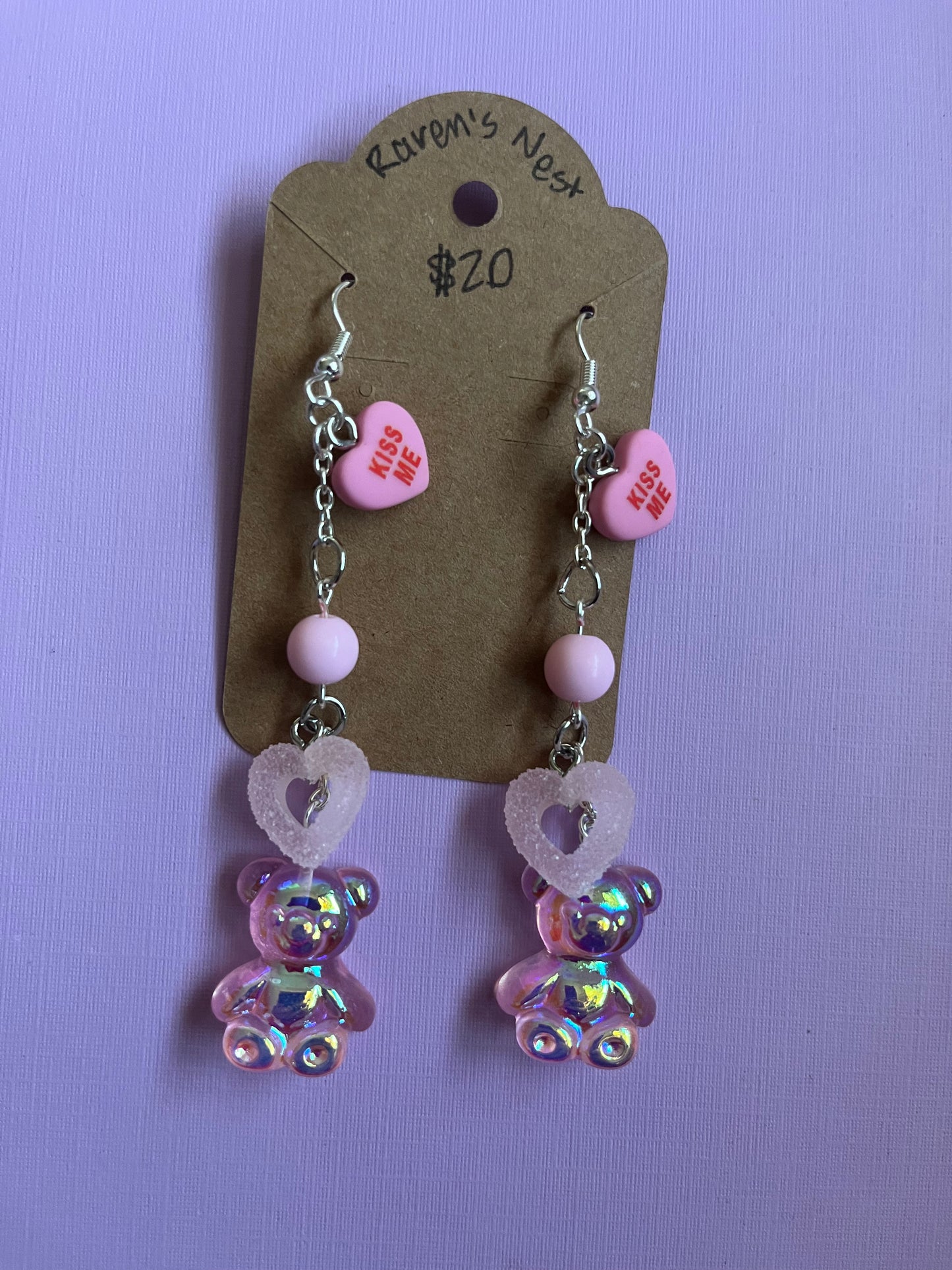 Light pink candy earrings